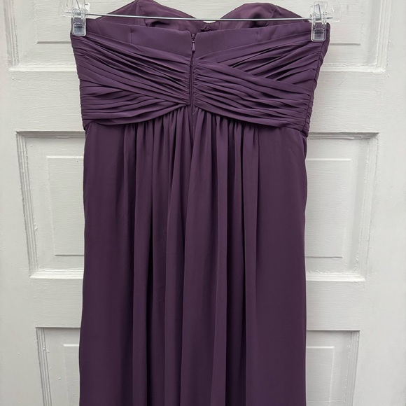 Strapless Empire Waist Chiffon Dress David’s Bridal Size 6 Purple - Picture 6 of 11